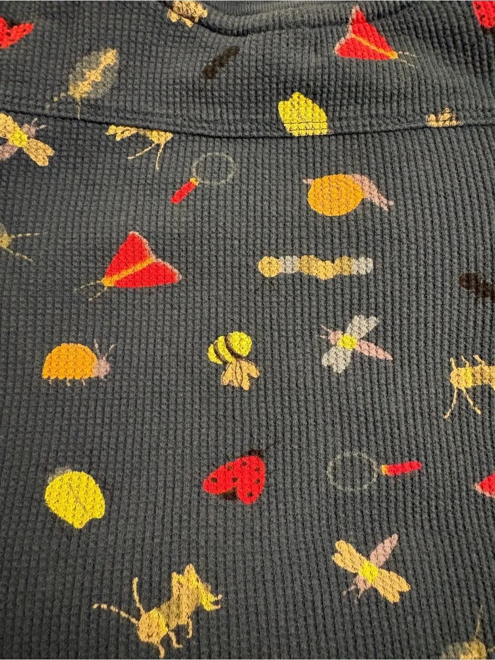 Old Navy 3-6M Navy Bug Print Shirt & Shorts Set